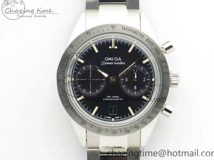 1230 Speedmaster ’57 Co-Axial OMF 1:1 Best Edition Black Dial White Markers On SS Bracelet A Durable 8146